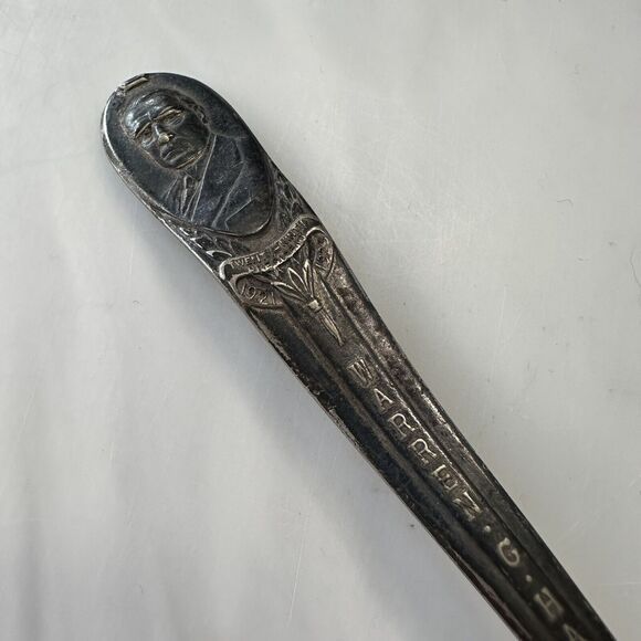 WM. Rogers Warren G. Harding President Commemorative Spoon 6” Silver Plate - Picture 2 of 8